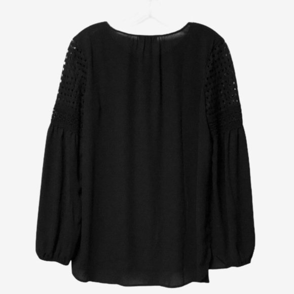 SOLD Ann Taylor LOFT Outlet Black Long Sleeve Bl - Picture 3 of 7